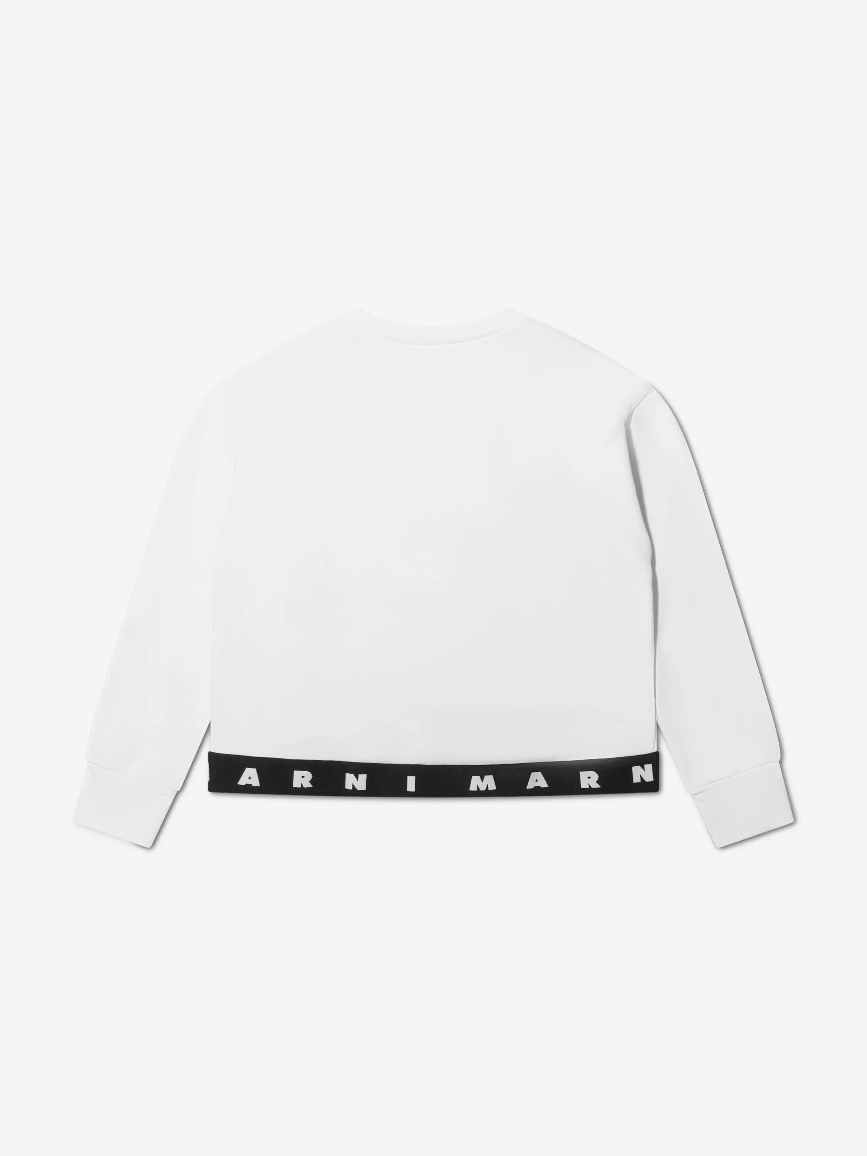 MARNI Girls Logo Band Sweatshirt in White