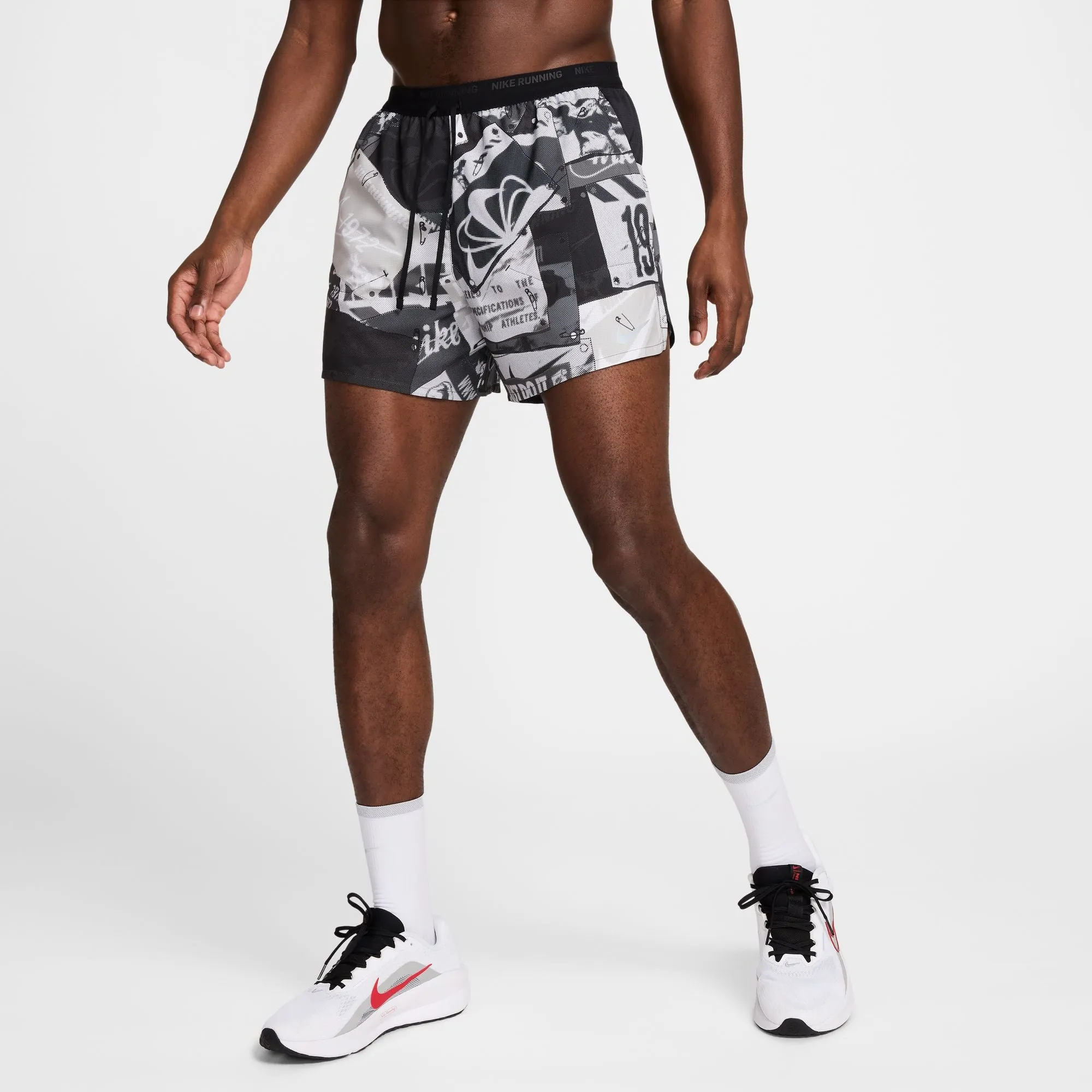 Men's Stride Run Energy Dri-FIT 5" Brief-Lined Running Shorts (045 - Off Noir/Black/Reflective Silver)