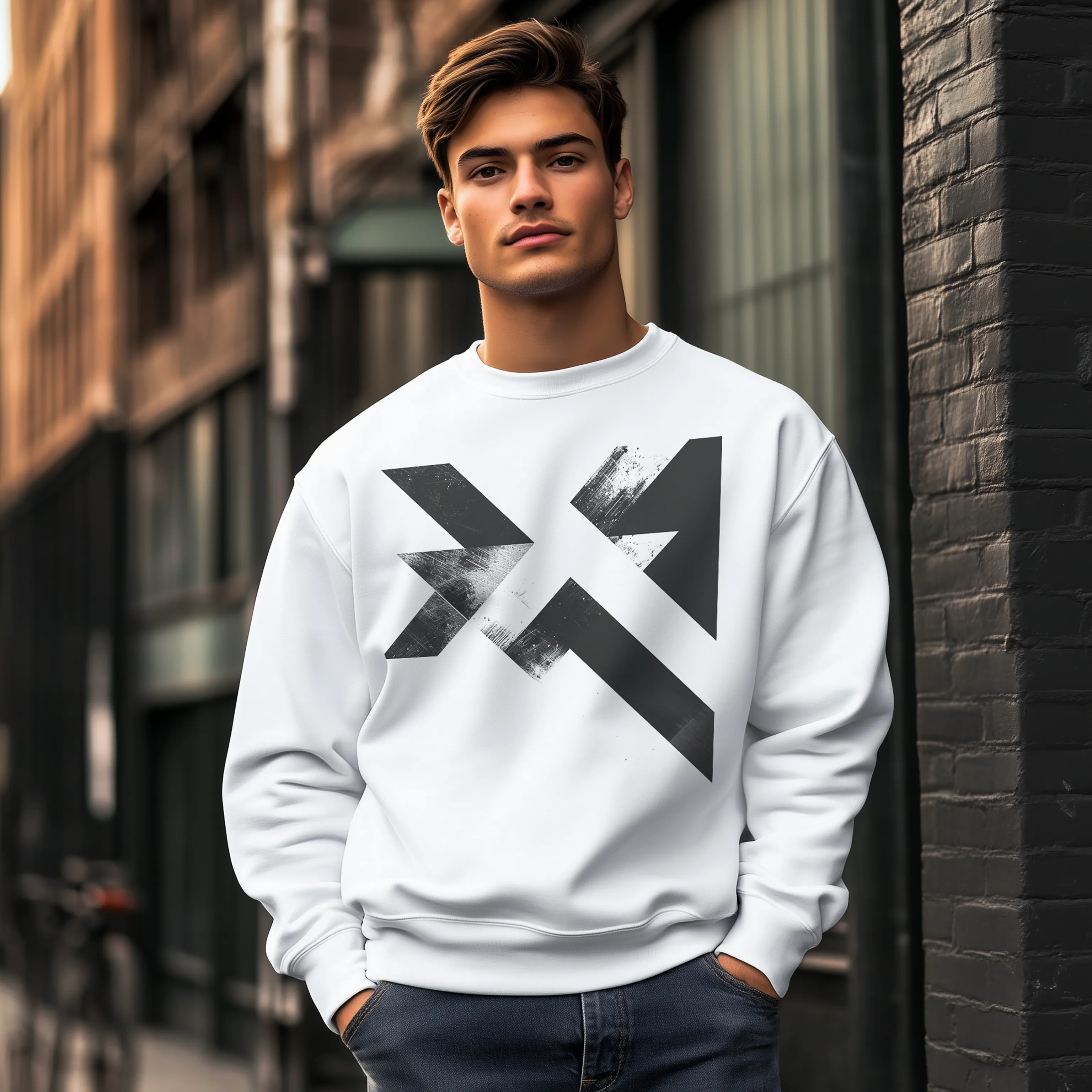 Minimalistic Geometric Abstract Graphic Sweatshirt