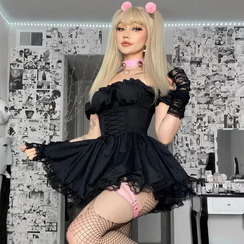 Nora Puff Sleeve Lace Dress