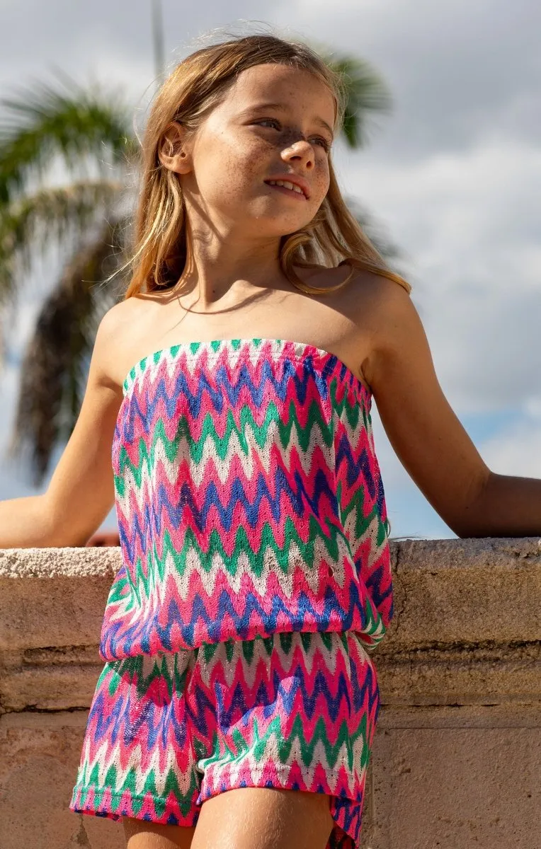 NOUR ZIGZAG CROCHET ROMPER