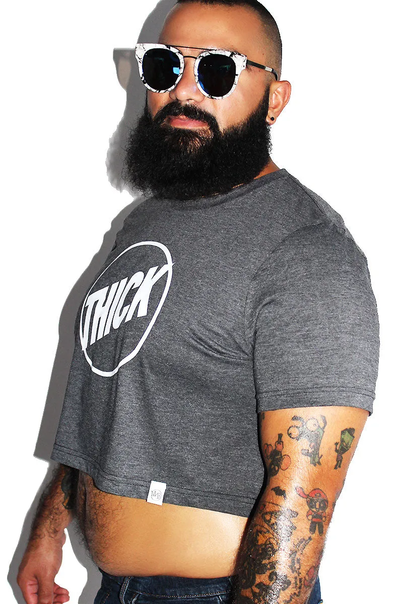 PLUS: Thick Crop Tee-Dark Charcoal
