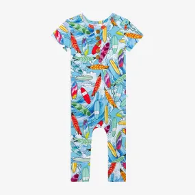 Posh Peanut Waves Henley Romper