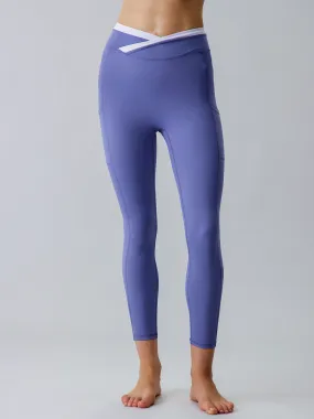 Purple Natural Waisted Leggings 25”