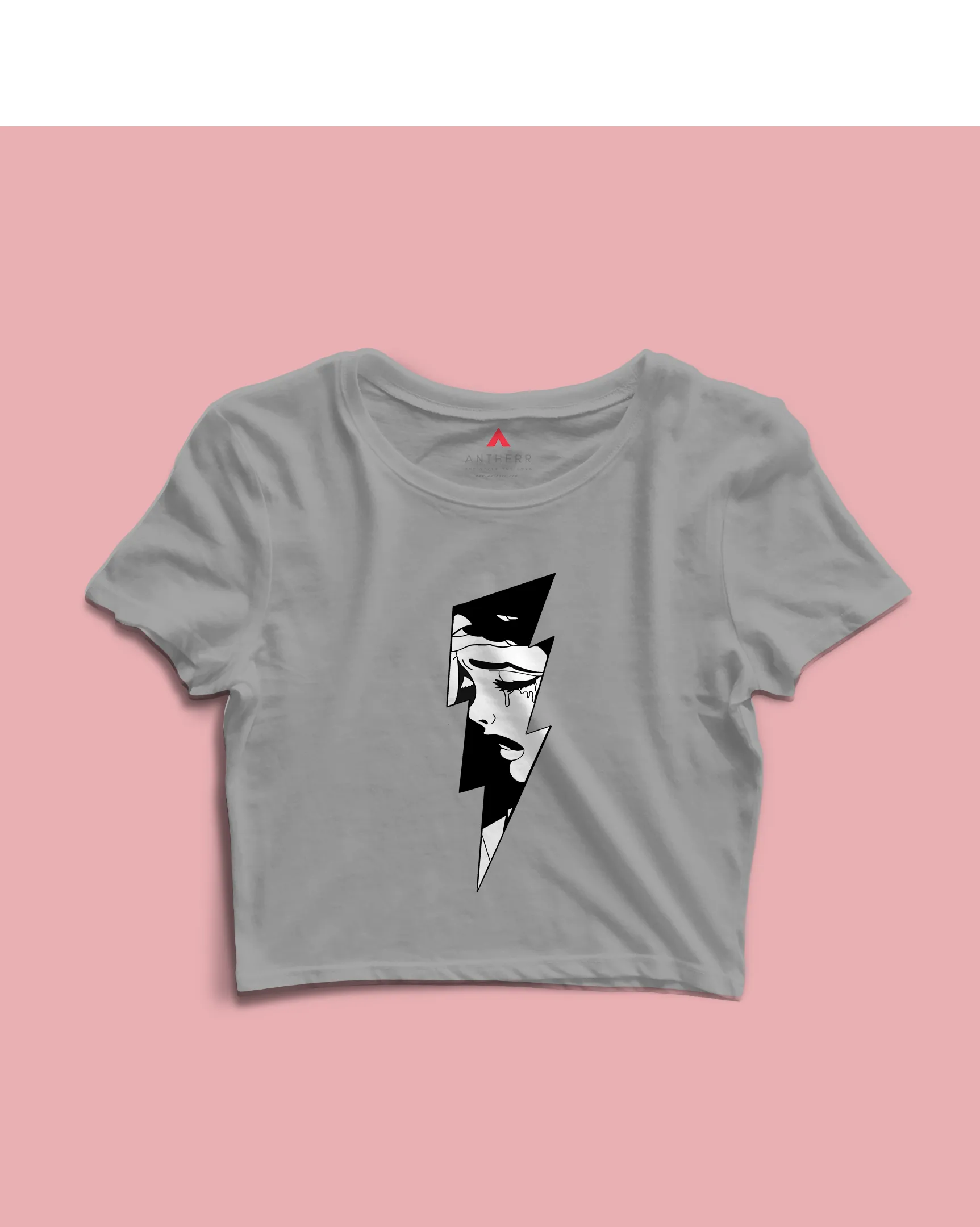 "BROKEN" - HALF-SLEEVE CROP TOP's