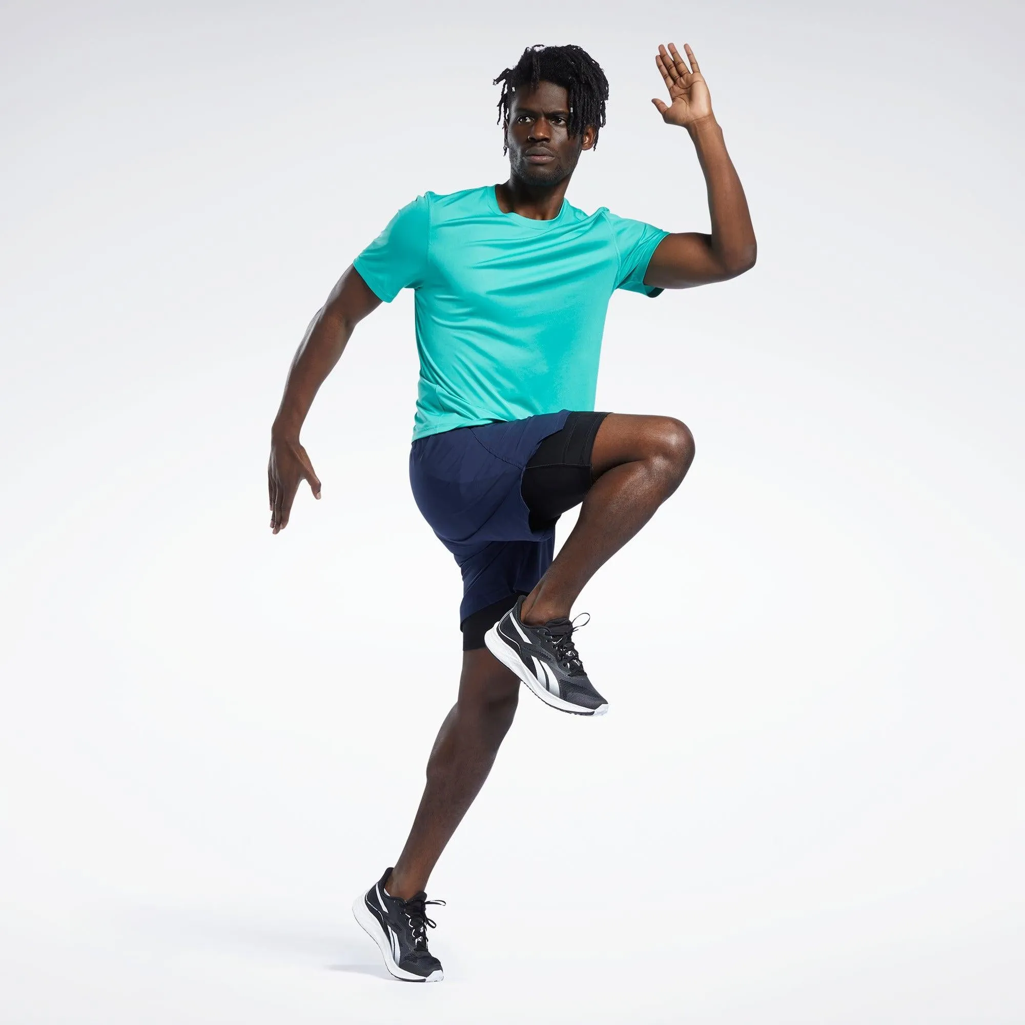 reebok running two-in-one men's shorts