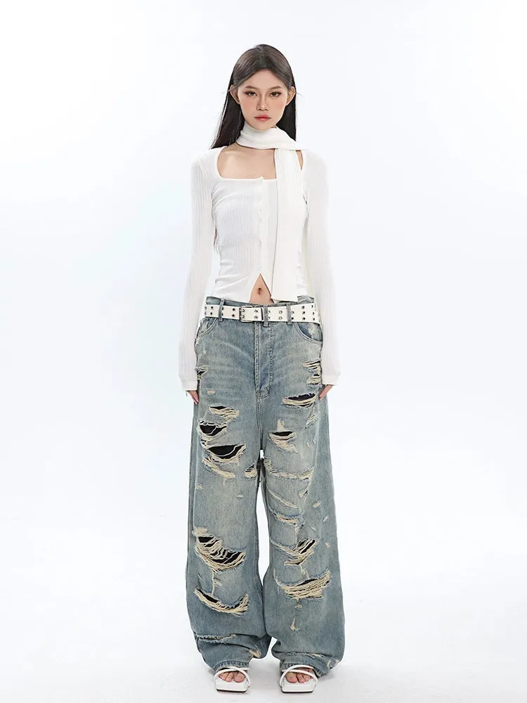 Ribbed Cropped Cardigan with Scarf Detail