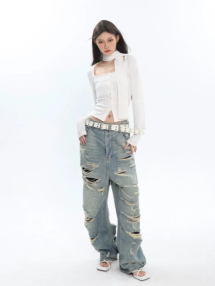 Ribbed Cropped Cardigan with Scarf Detail