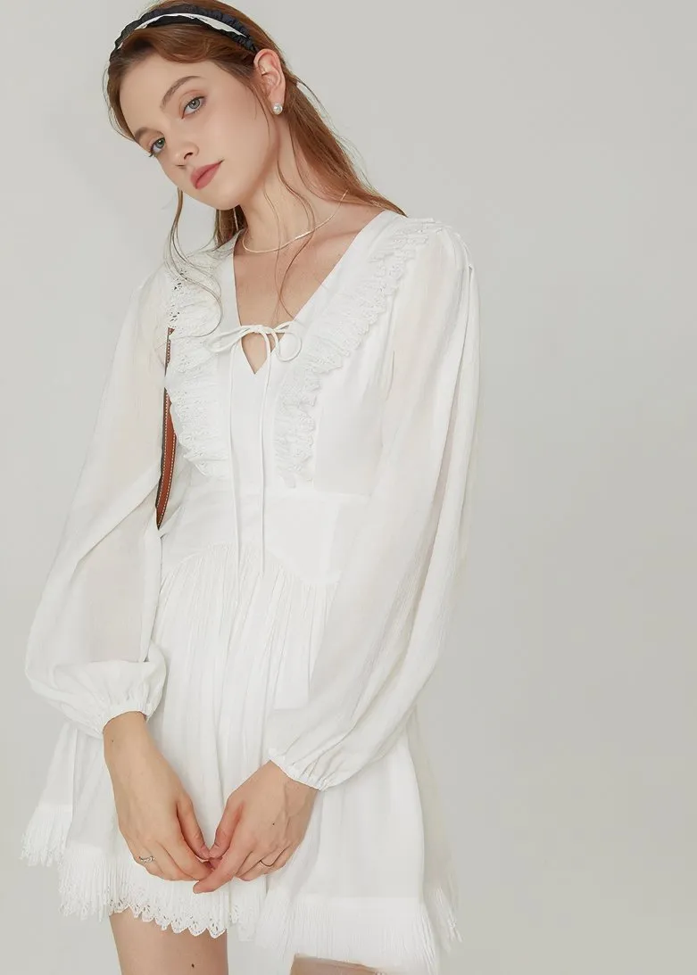 RUFFLE JAGGED SHORT DRESS