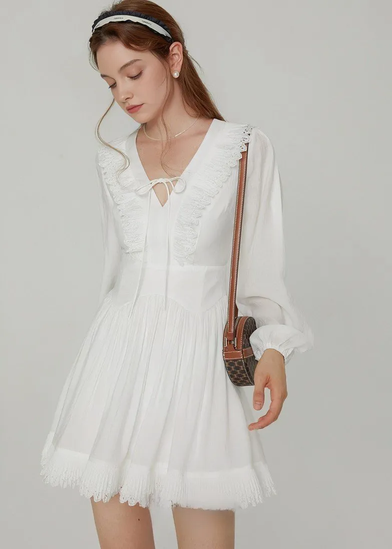 RUFFLE JAGGED SHORT DRESS