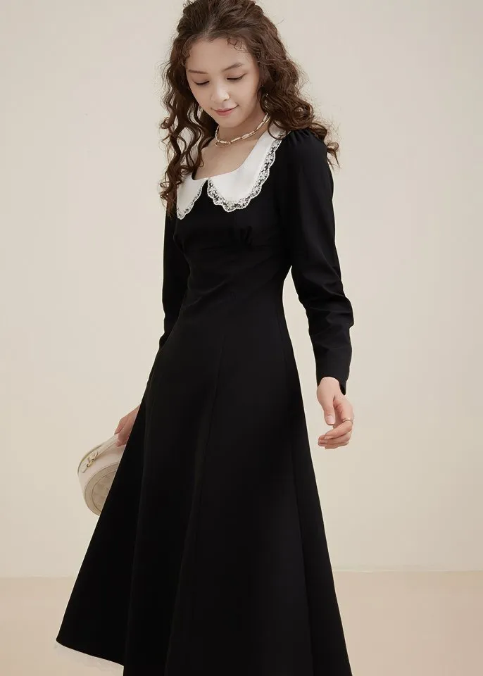 RUFFLE ROUND COLLAR DRESS