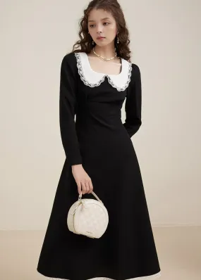 RUFFLE ROUND COLLAR DRESS