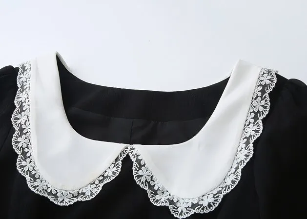 RUFFLE ROUND COLLAR DRESS