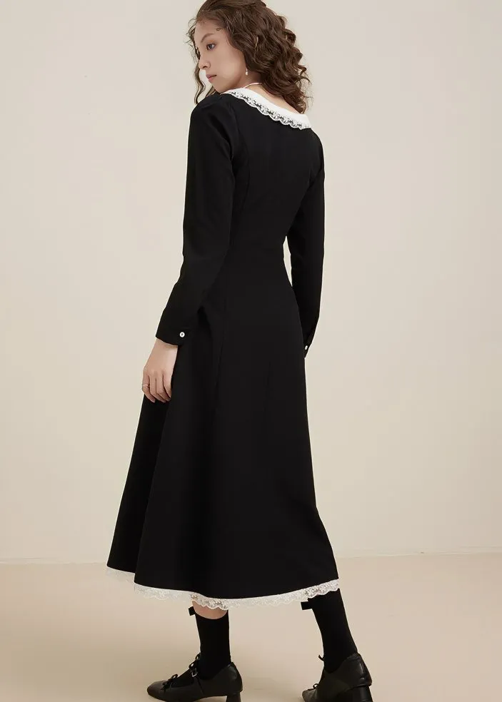 RUFFLE ROUND COLLAR DRESS