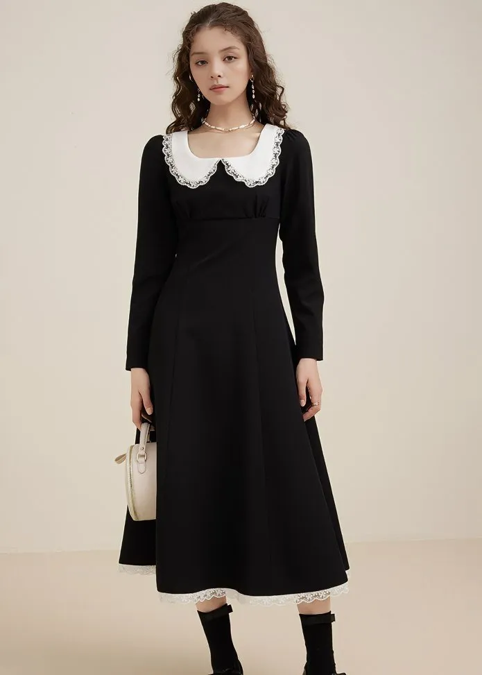 RUFFLE ROUND COLLAR DRESS