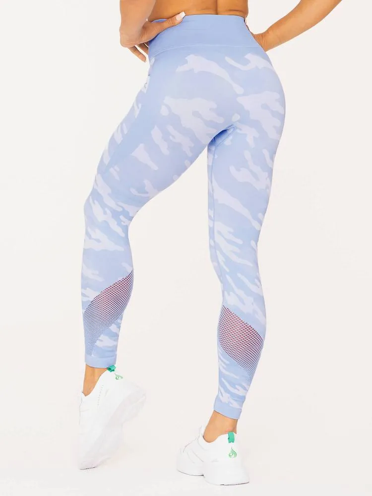 Ryderwear Camo Seamless High Waisted Leggings - Blue Camo