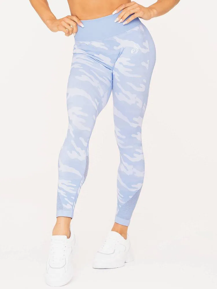 Ryderwear Camo Seamless High Waisted Leggings - Blue Camo