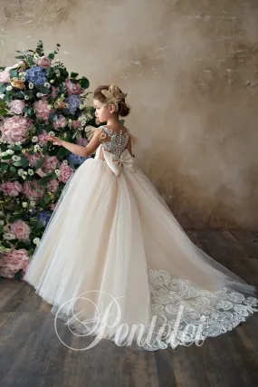 Short Sleeve Princess Girl Dress Pentelei 2300