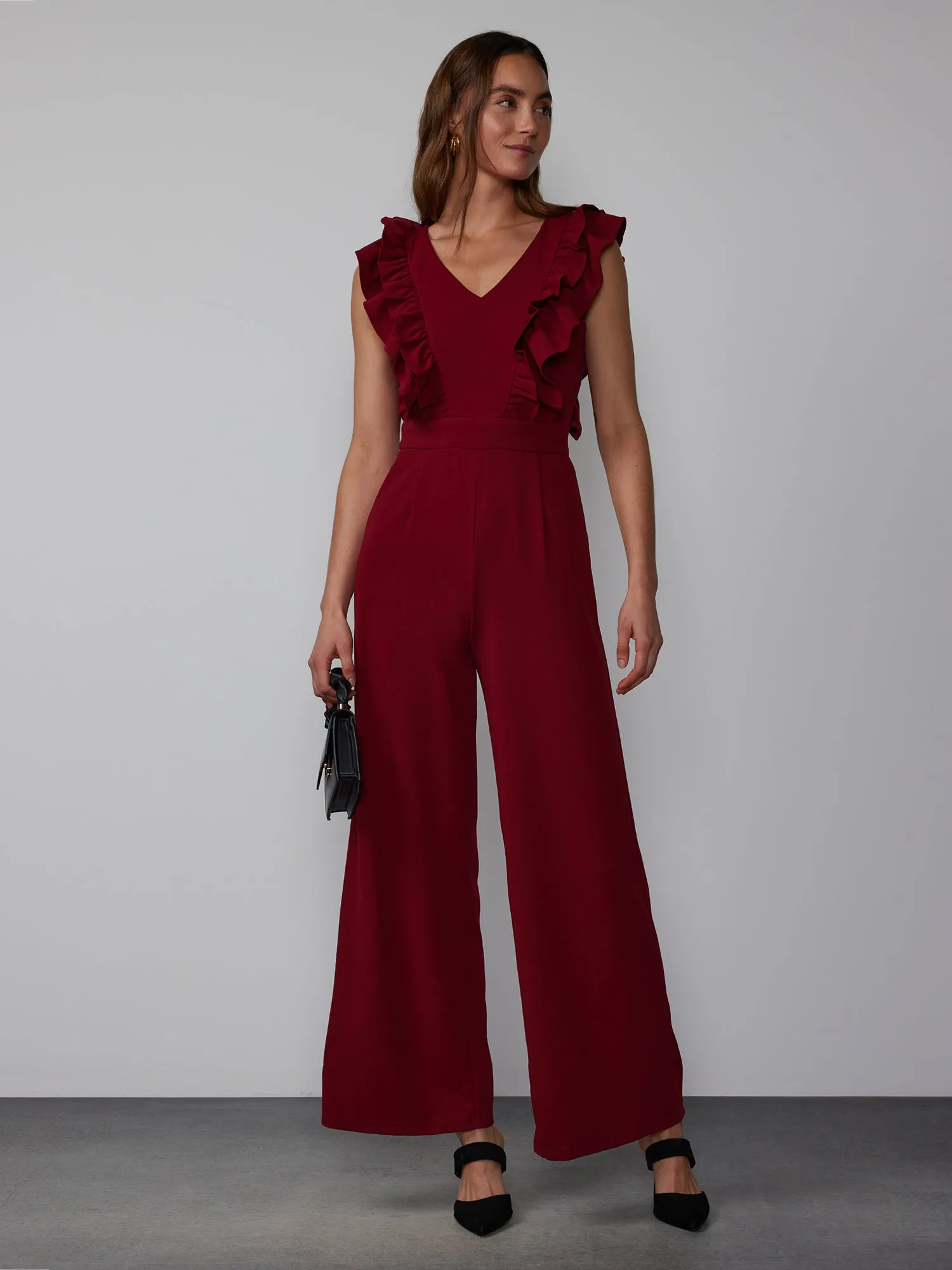 Sleeveless Ruffle Detail Jumpsuit