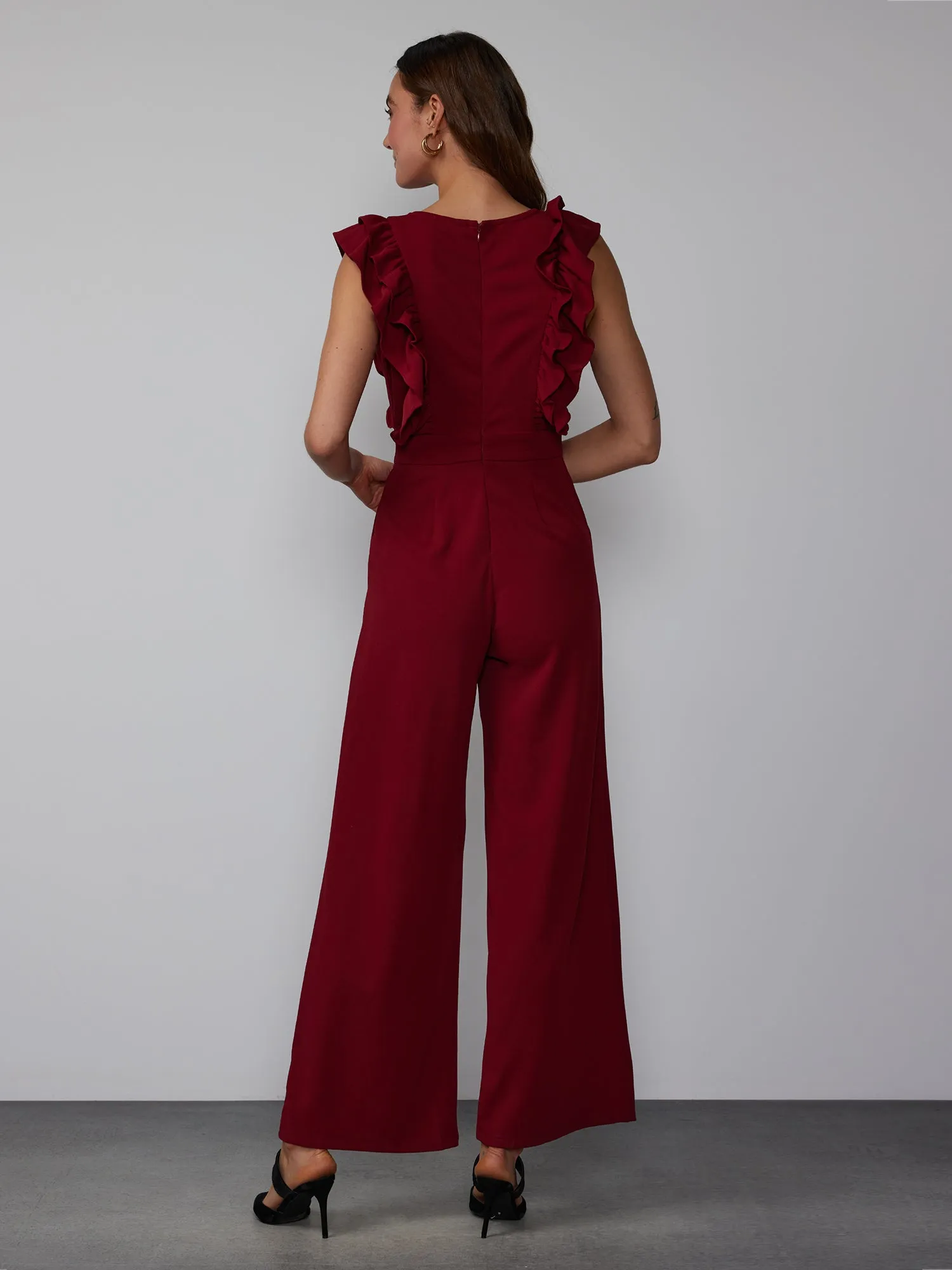 Sleeveless Ruffle Detail Jumpsuit