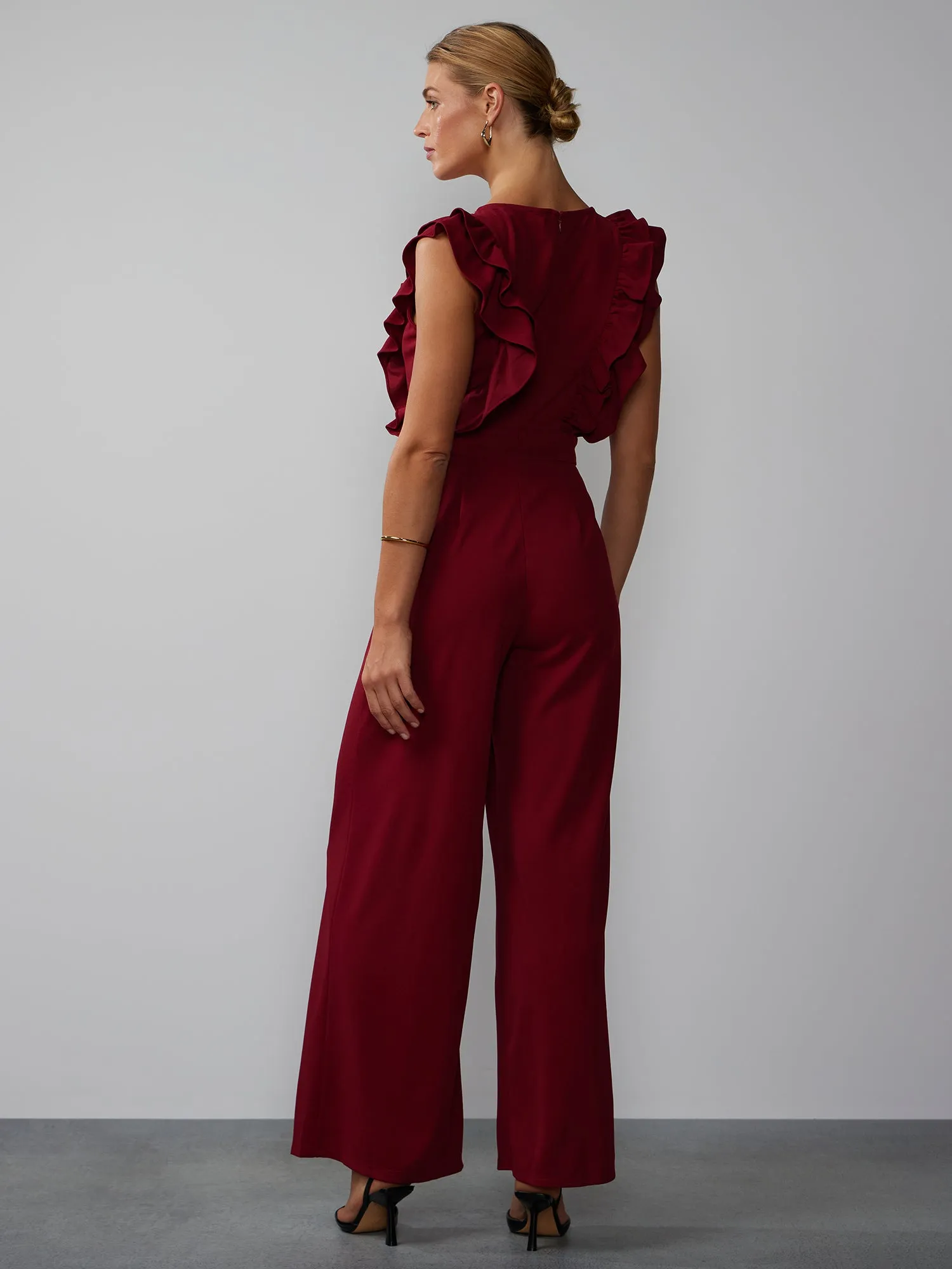 Sleeveless Ruffle Detail Jumpsuit