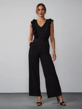Sleeveless Ruffle Detail Jumpsuit