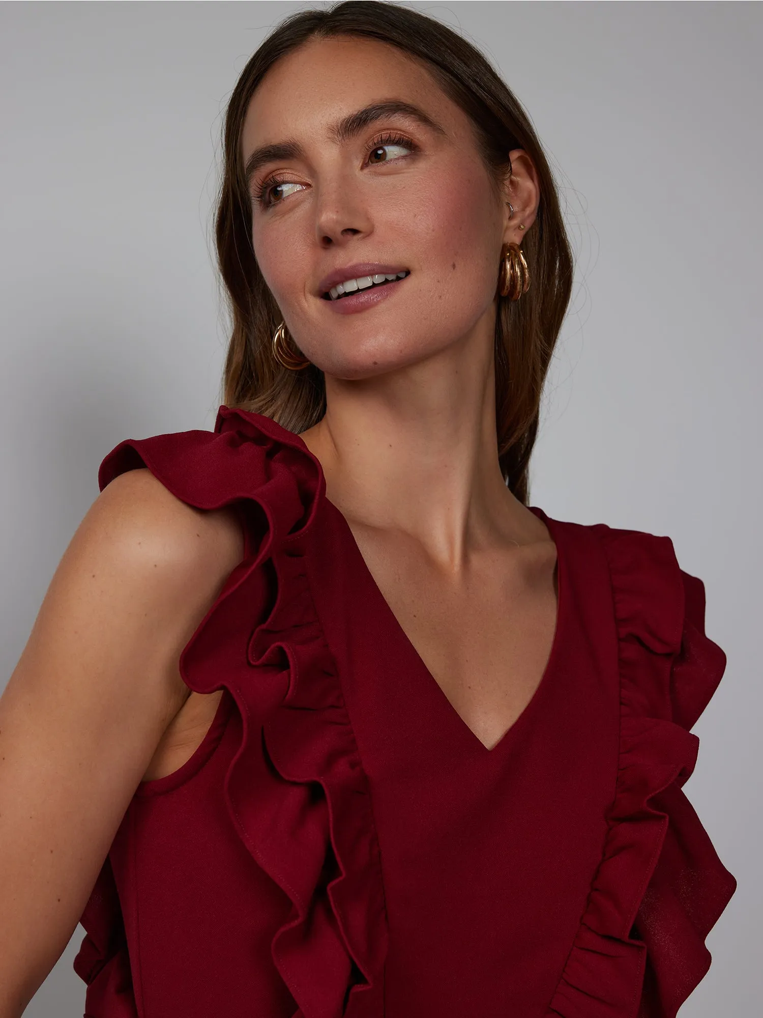 Sleeveless Ruffle Detail Jumpsuit