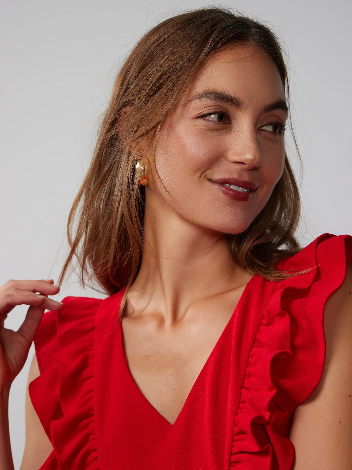 Sleeveless Ruffle Detail Jumpsuit
