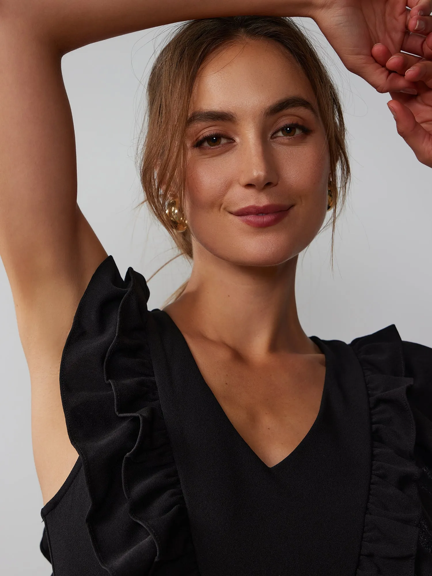 Sleeveless Ruffle Detail Jumpsuit