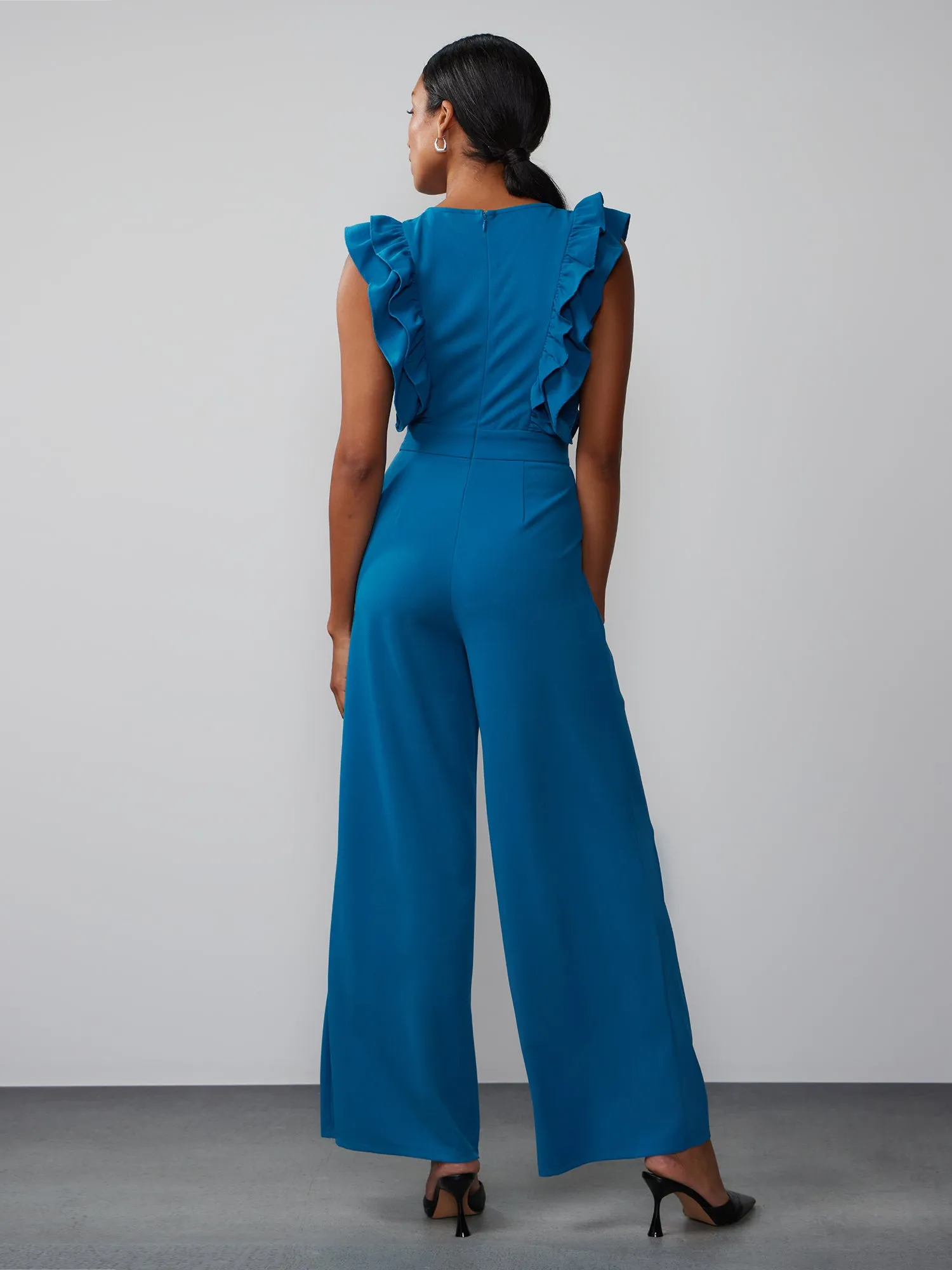 Sleeveless Ruffle Detail Jumpsuit