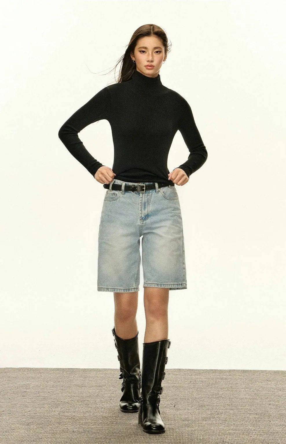 Slim Ribbed Turtleneck Sweater