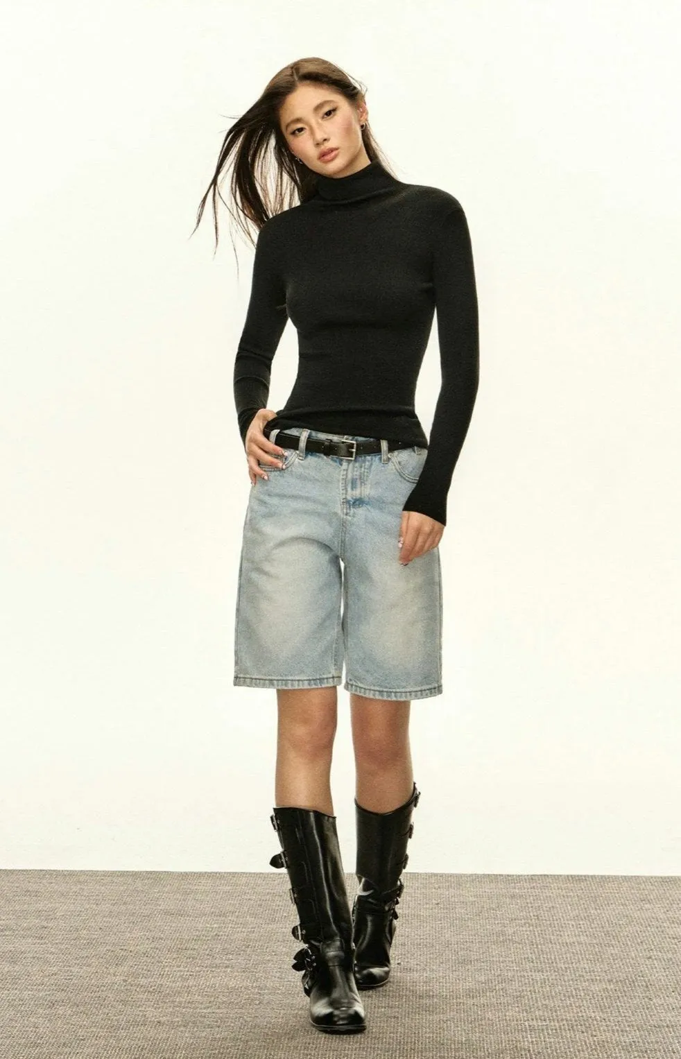 Slim Ribbed Turtleneck Sweater