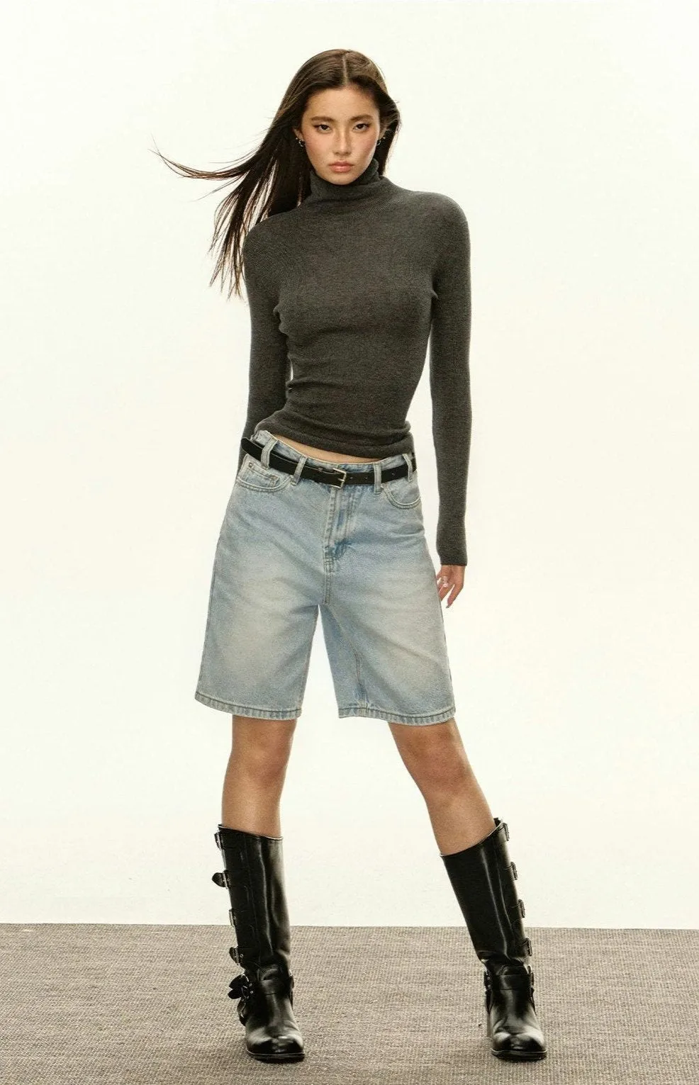 Slim Ribbed Turtleneck Sweater