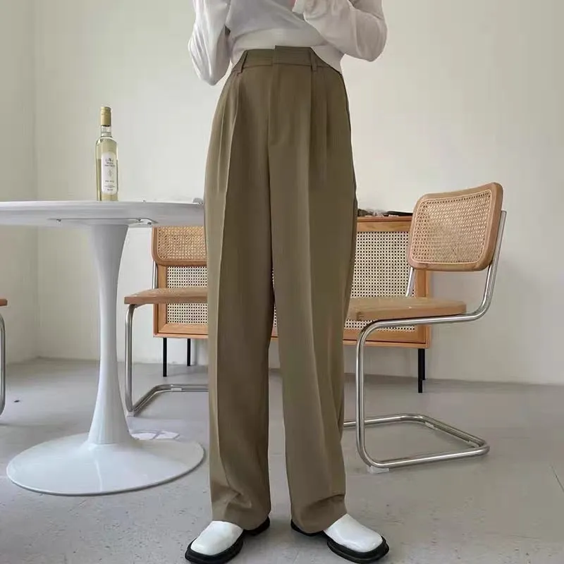 Summer High Waist Wide Legs Suit Pants