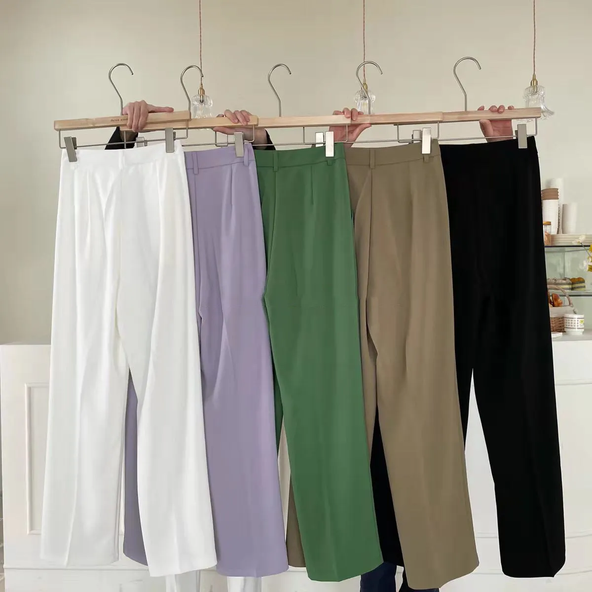 Summer High Waist Wide Legs Suit Pants
