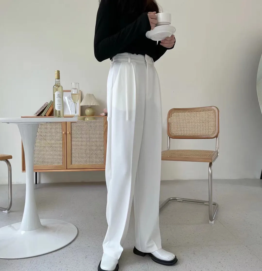 Summer High Waist Wide Legs Suit Pants