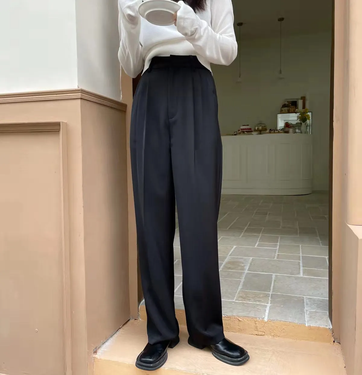 Summer High Waist Wide Legs Suit Pants