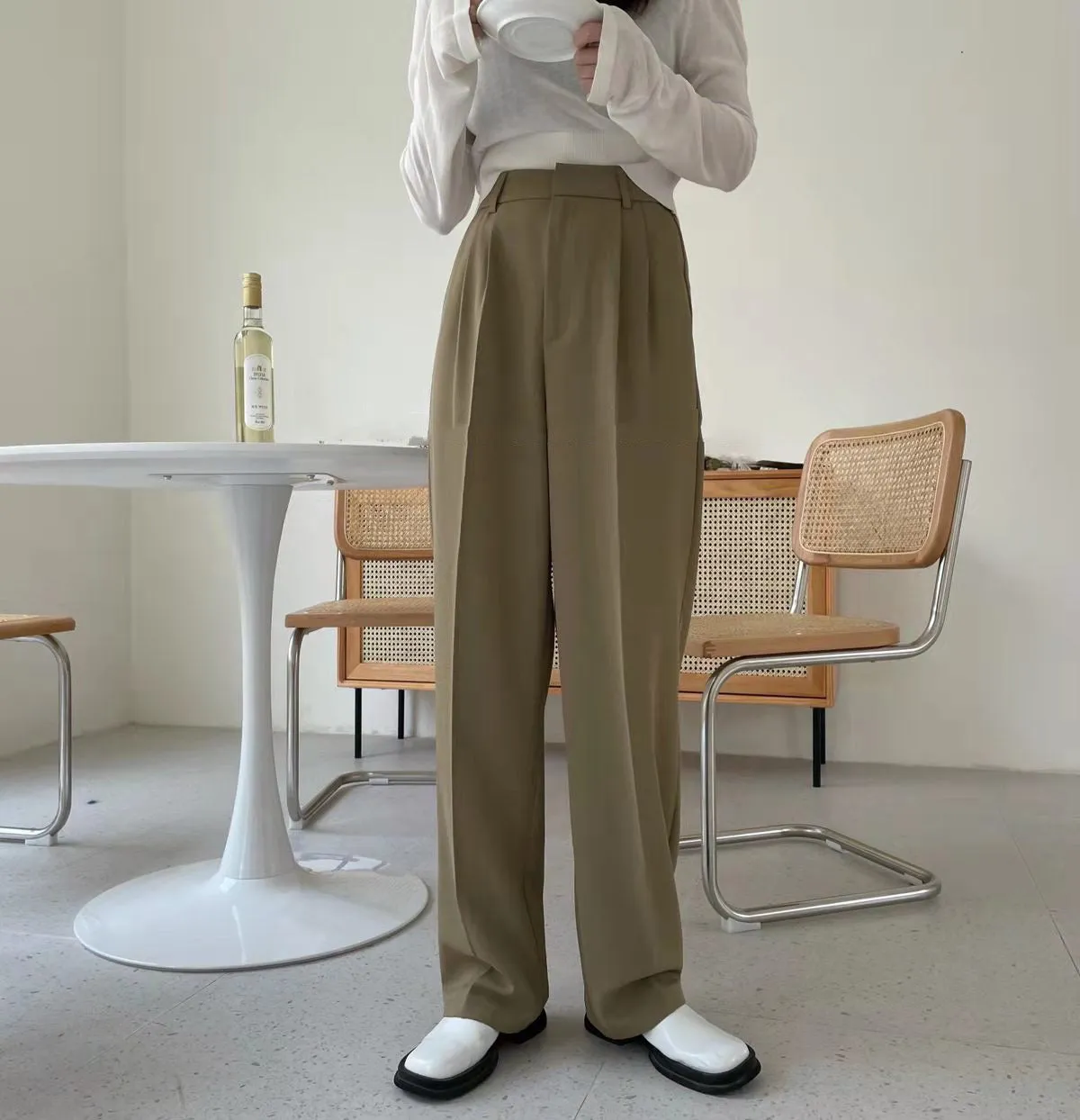Summer High Waist Wide Legs Suit Pants
