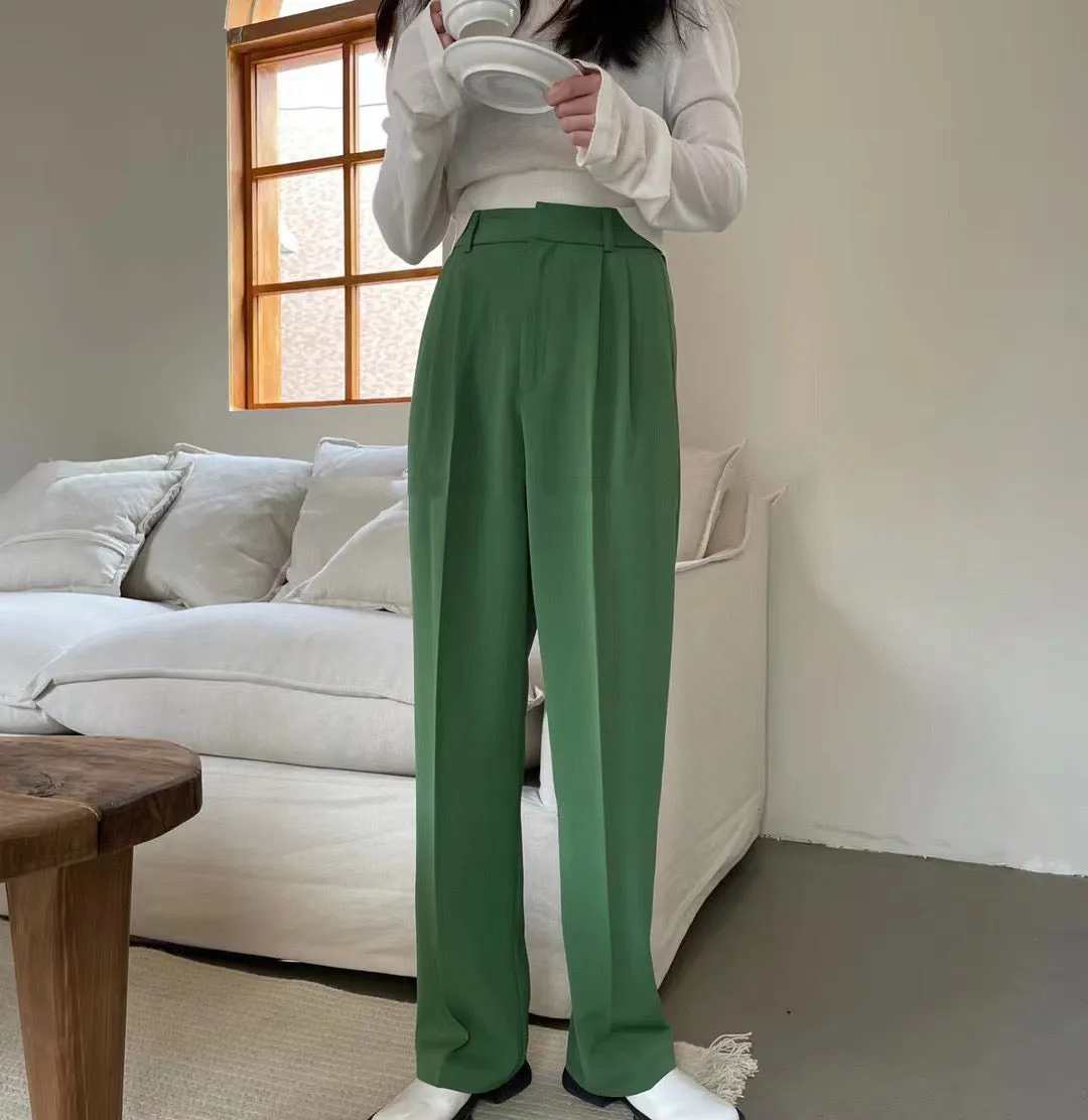 Summer High Waist Wide Legs Suit Pants