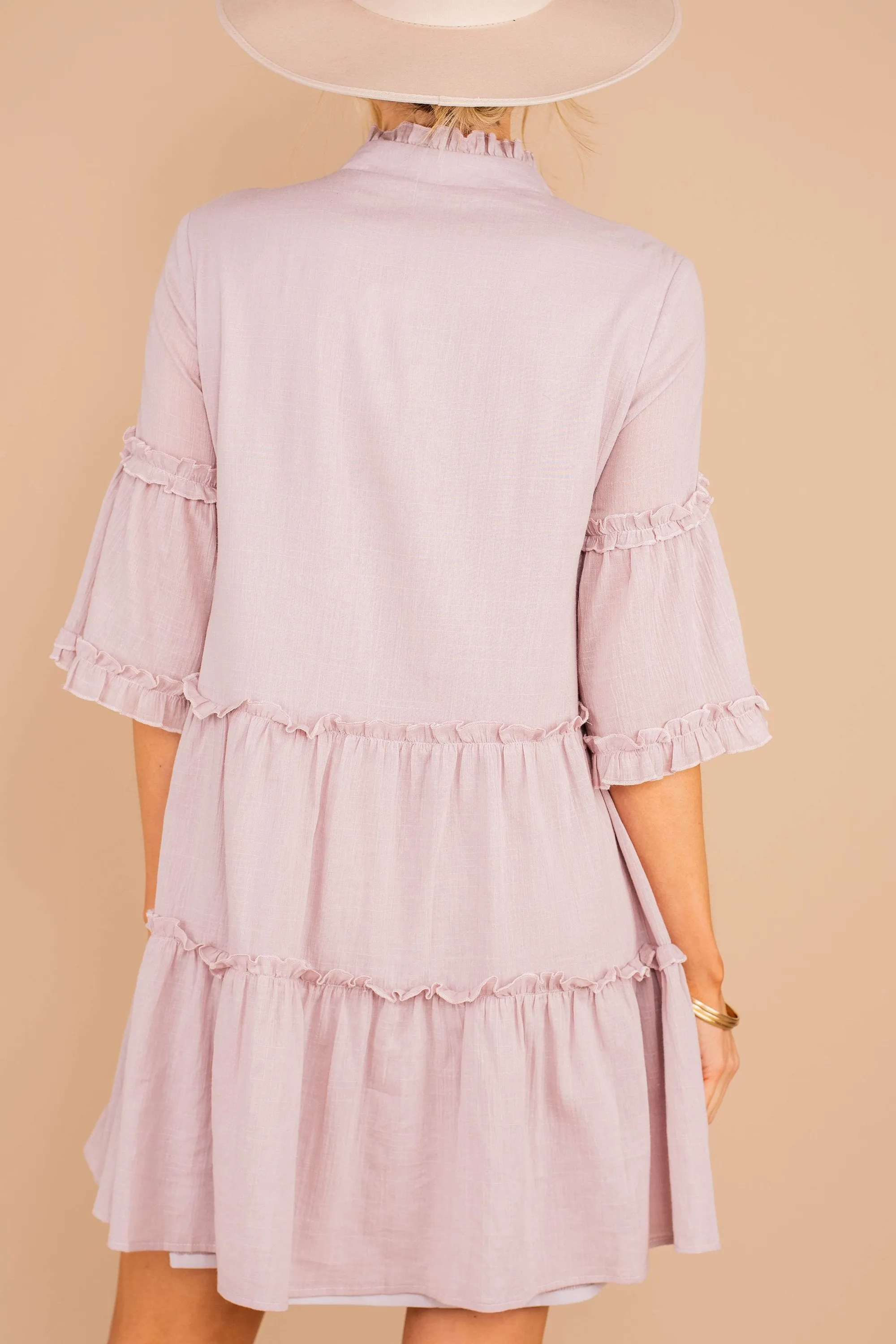 Take You In Mauve Pink Ruffled Dress