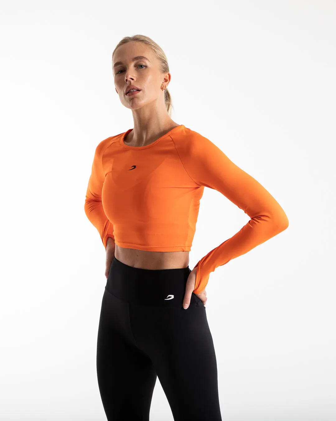 Training Long Sleeve Crop Top - Orange