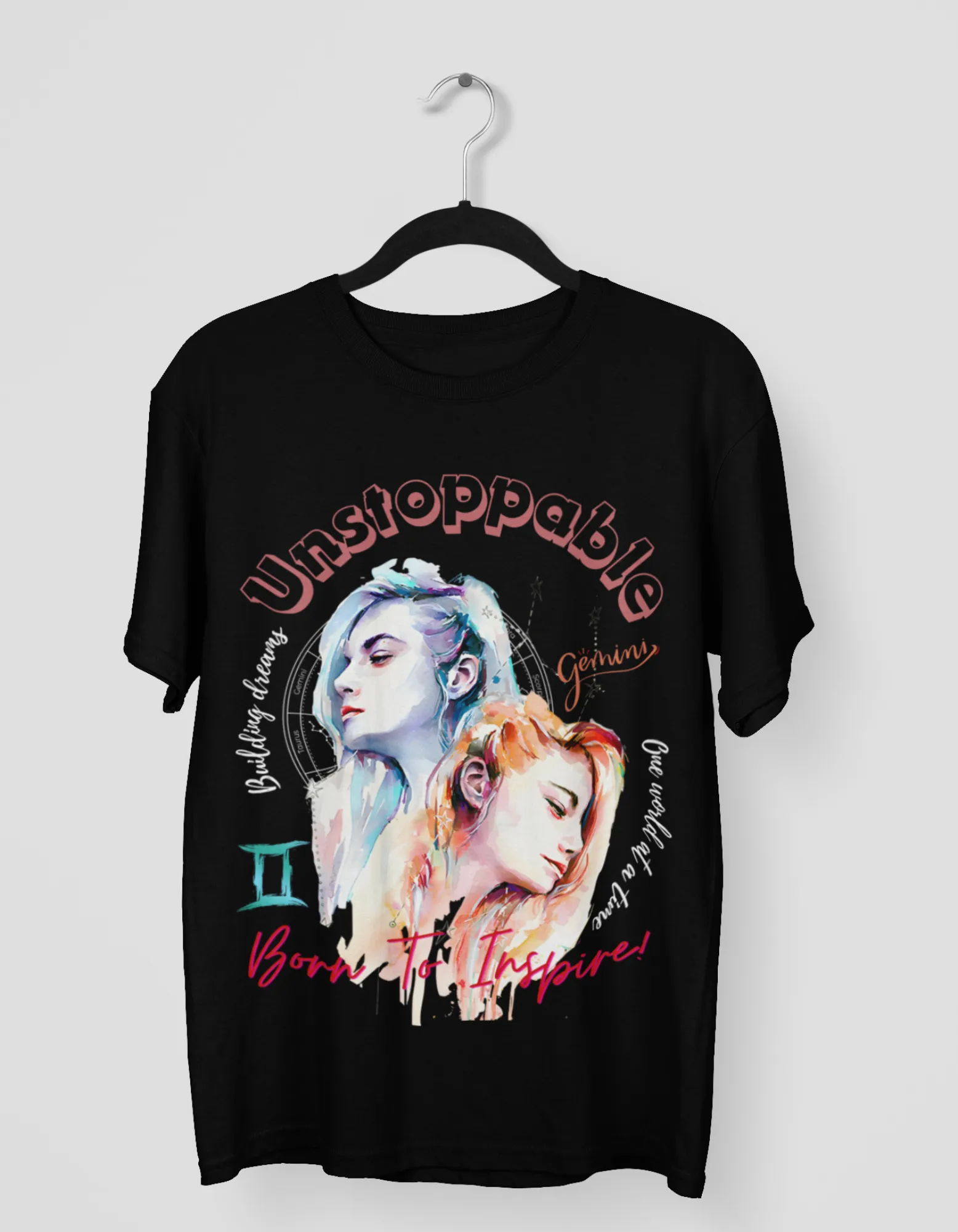 Unstoppable Gemini Graphic Printed Oversized T-Shirt For Women
