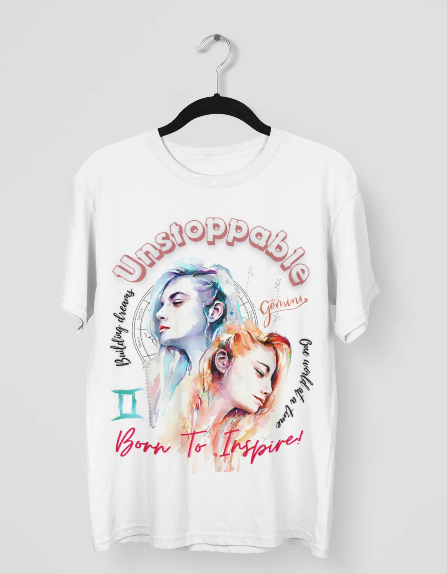 Unstoppable Gemini Graphic Printed Oversized T-Shirt For Women