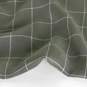 Windowpane Grid Yarn Dyed Linen - Sage